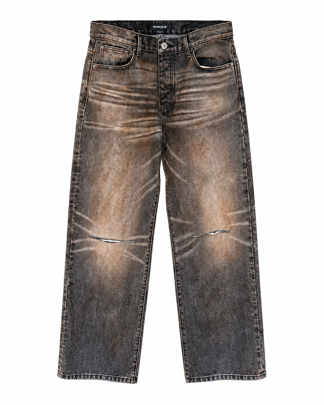 October Mud Washed Denim front view on a white background