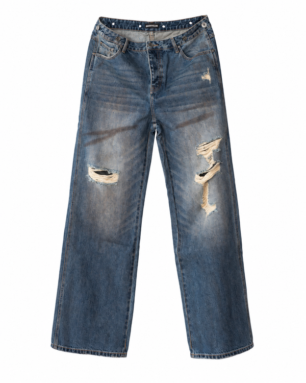 Thrashed Denim front view on a white background